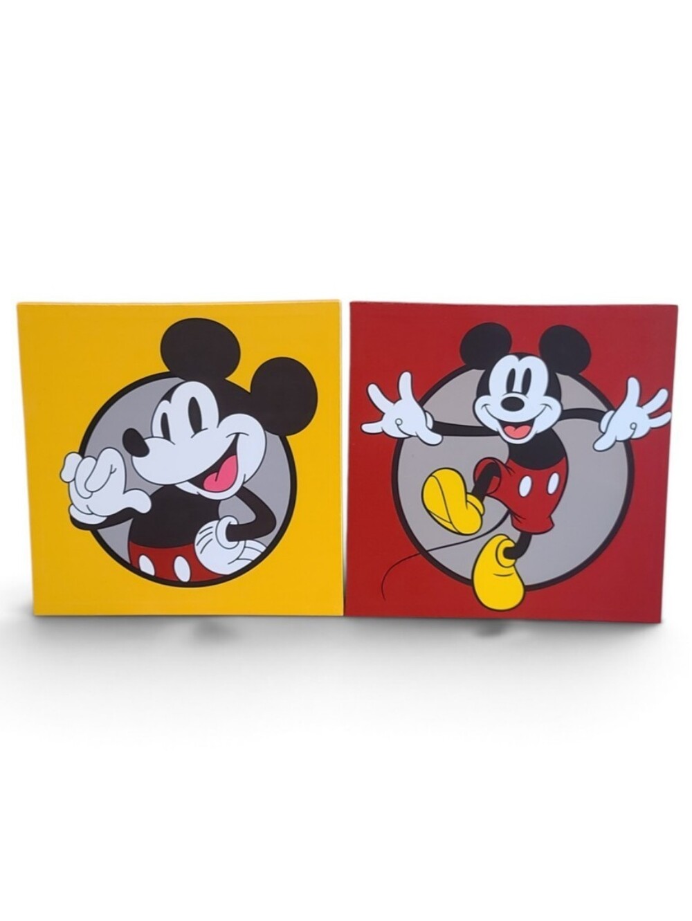 Disney Mickey Mouse Pop Art Canvas Wall Art - 2  Piece Set Red Yellow 12"